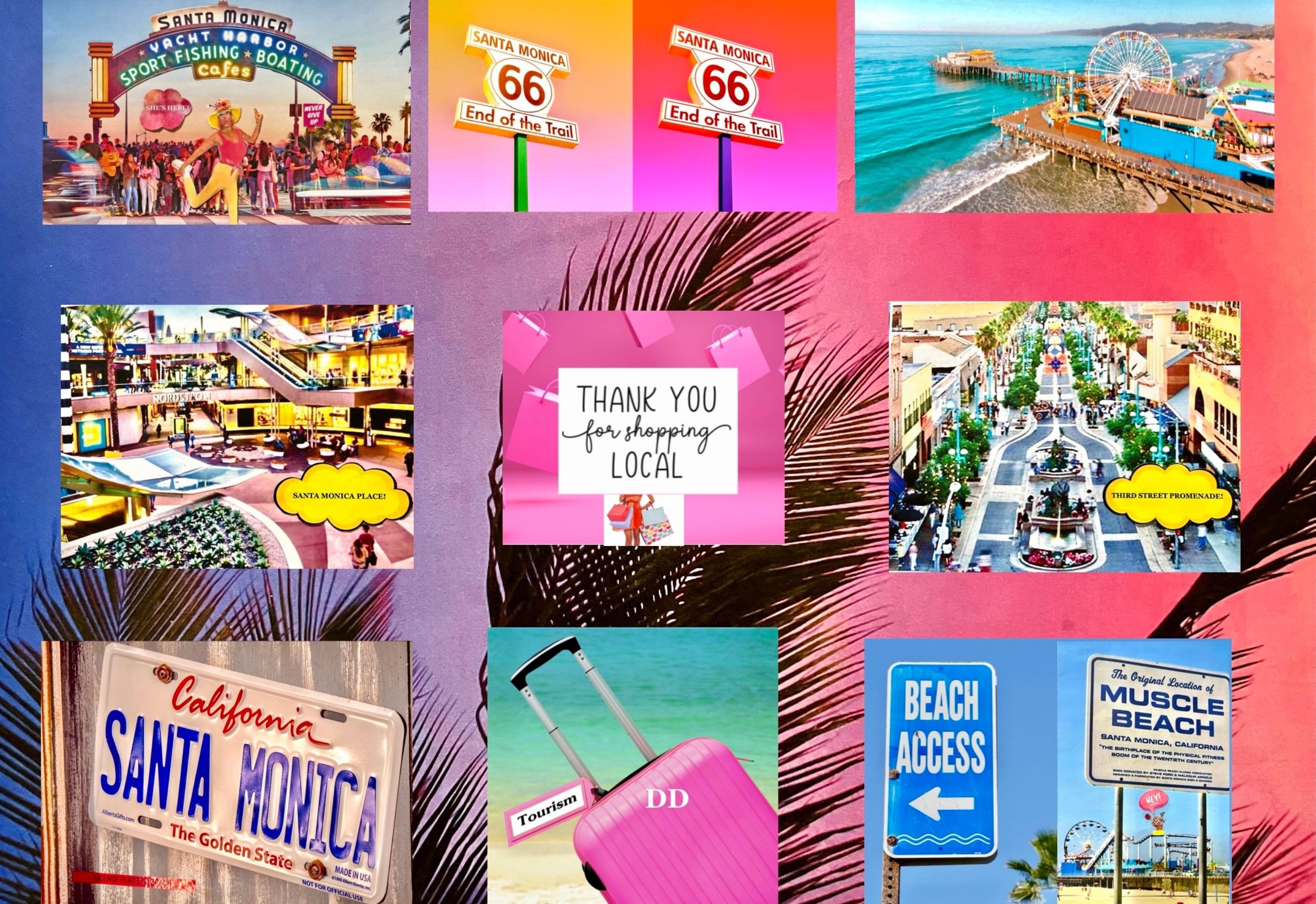 Santa Monica Pier activities, to Route 66, to Shopping Local, to Santa Monica Place, Third Street Promenade, to Muscle Beach, Santa Monica Tourism showcases it!